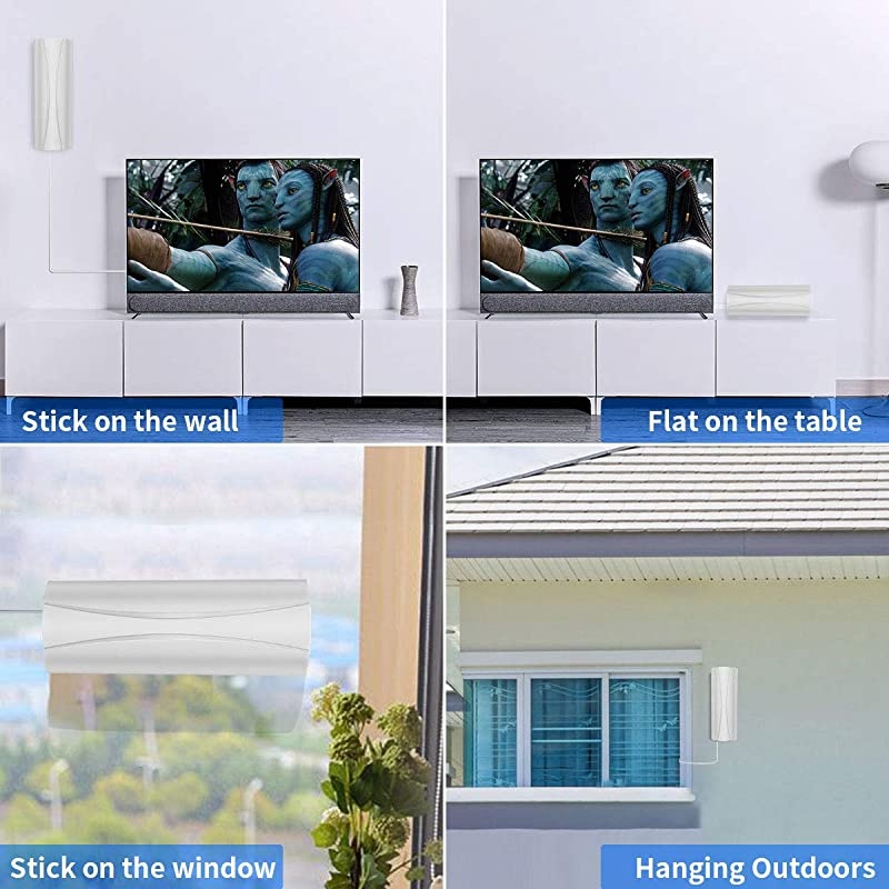 Newest Amplified HD Digital TV Antenna 150 Miles Range HDTV Antenna with 36ft Long Coax Cable Support All TelevisionOutdoorIndoor TV Antenna for Free Local Channels 4K HD 1080P VHF UHF White