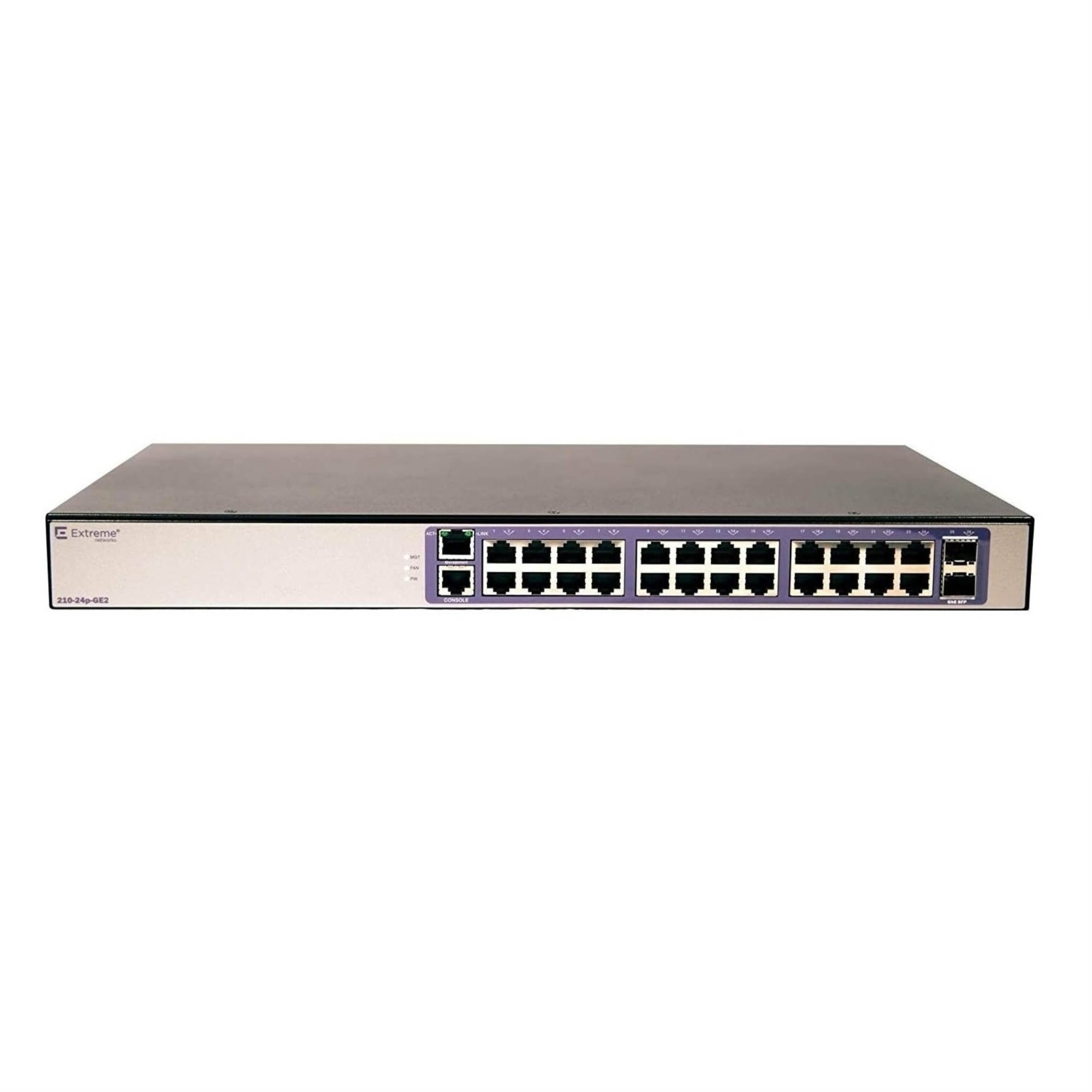 Extreme Networks - 16569 - Extreme Networks 210-24p-GE2 Ethernet Switch - 24 Ports - Manageable - 3 Layer Supported -