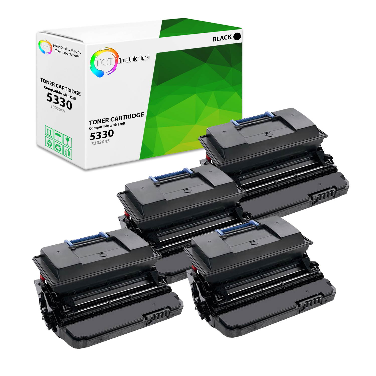 TCT Premium Compatible Toner Cartridge Replacement for Dell 330-2045 Black High Yield works with Dell 5330 DN Printers (20,000 Pages) - 4 Pack
