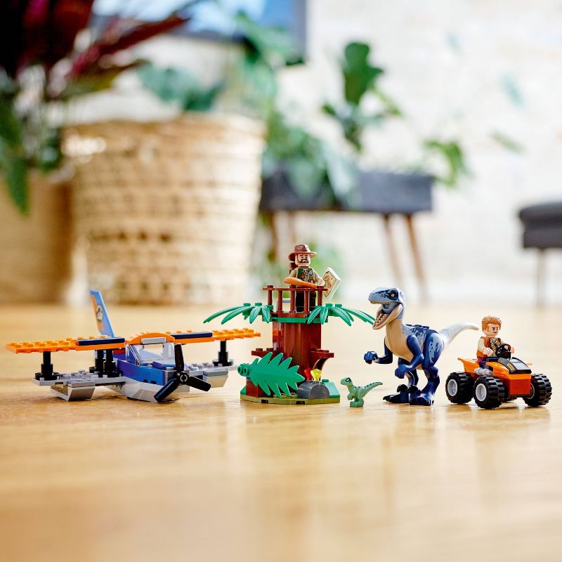 LEGO Jurassic World Velociraptor: Biplane Rescue Mission Dinosaur Toy for Preschool Kids 75942