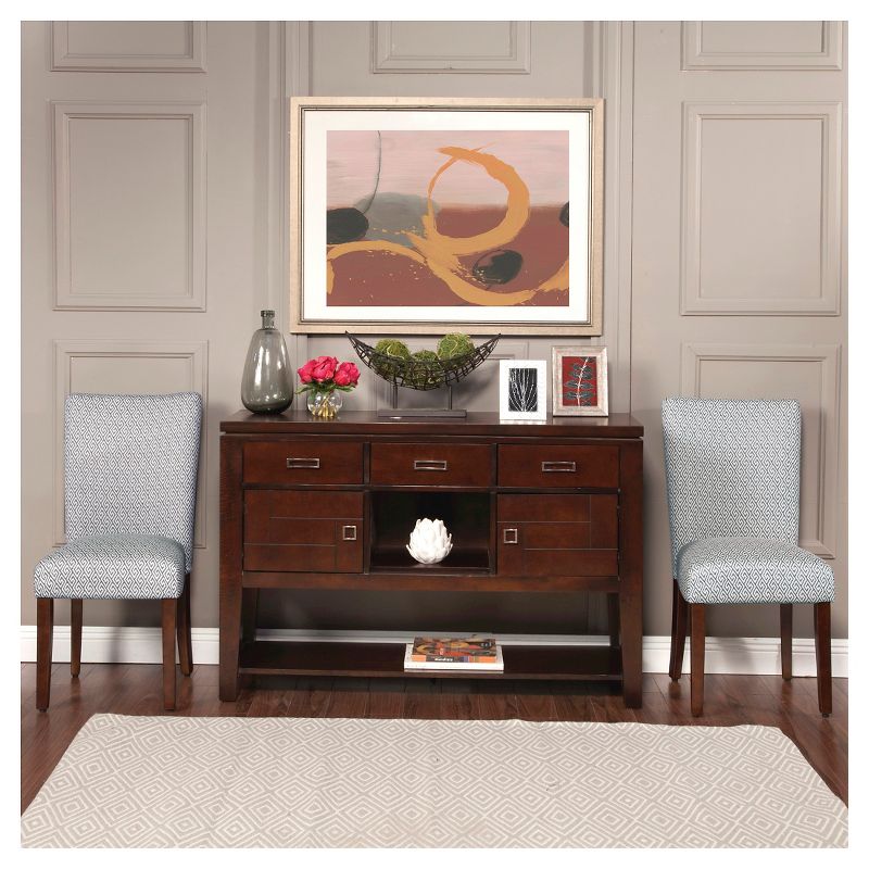 Set of 2 Parson Dining Chair Wood/Navy Key - HomePop