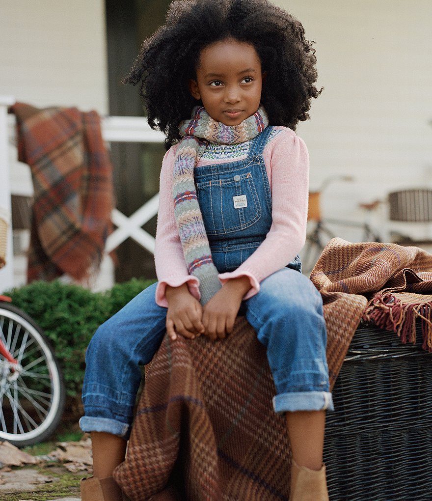 Rare Editions Little Girls 4-6X Printed Chiffon Jumpsuit & Denim Vest Set