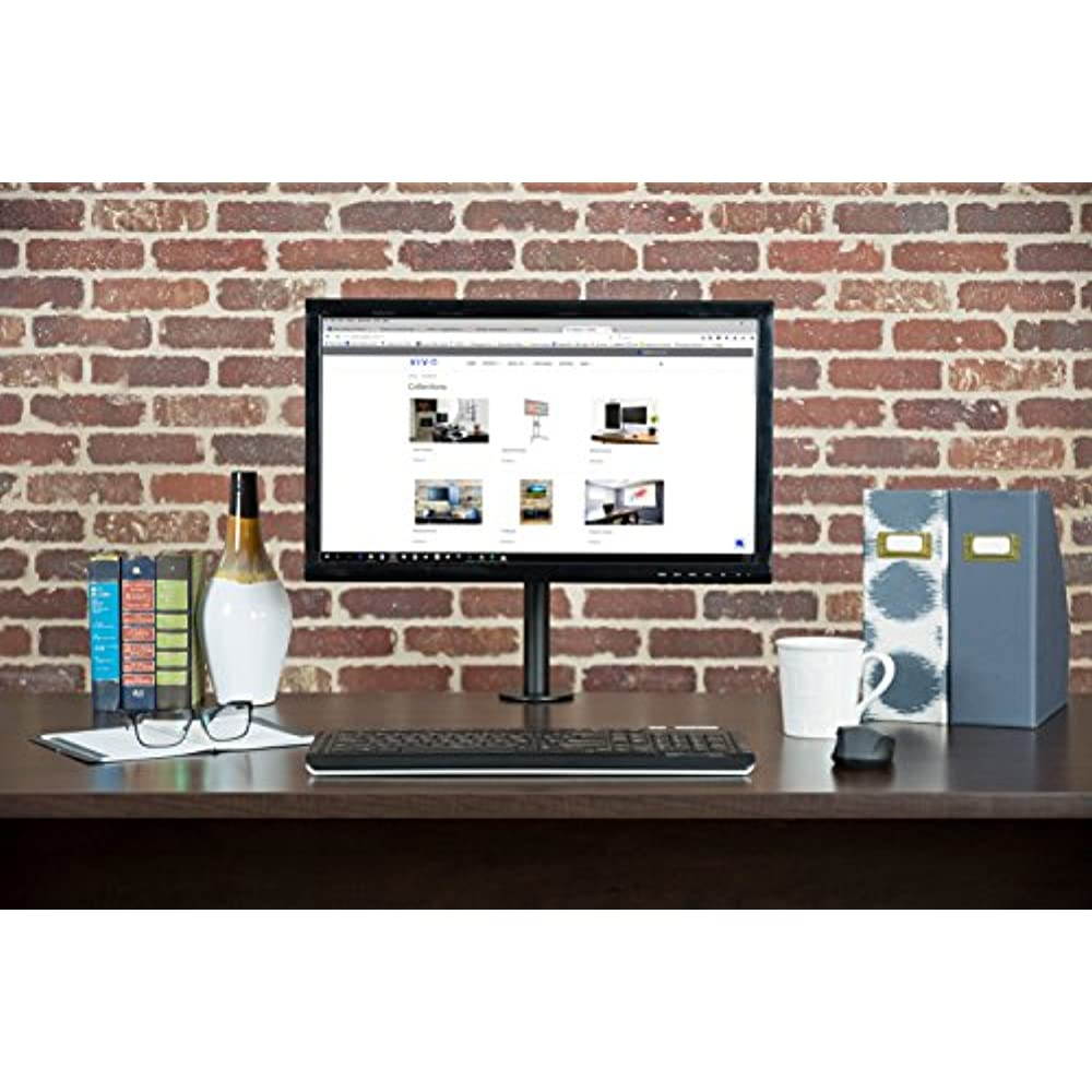 VIVO Full Motion Single VESA Monitor Desk Mount Stand with Double Center Arm Joint | For 13" to 32" Screens (STAND-V101)