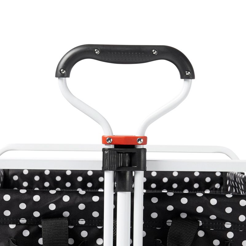 Mac Sports Heavy Duty Steel Frame Collapsible Folding 150 Pound Capacity Outdoor Beach Garden Utility Wagon Cart with 4 All Terrain Wheels, Black Dots