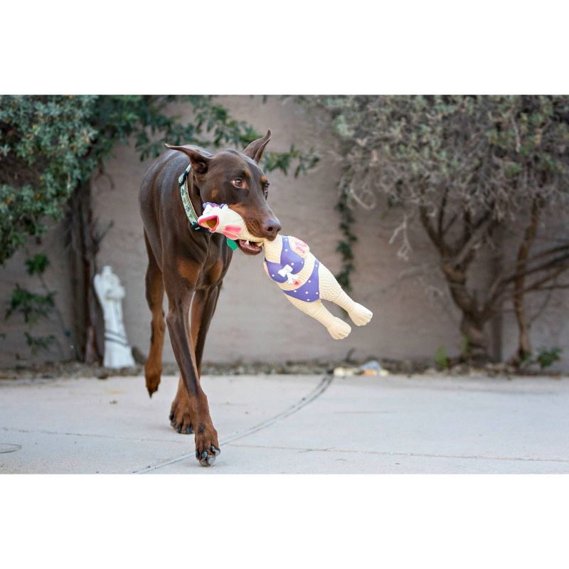 Charming Pet Henrietta Rubber Chicken Dog Toy - L