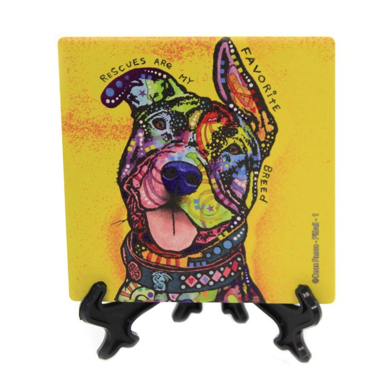 Animal 4.0" Pitbull Cork Back Coaster Easel Sjt Enterprises  -  Coasters