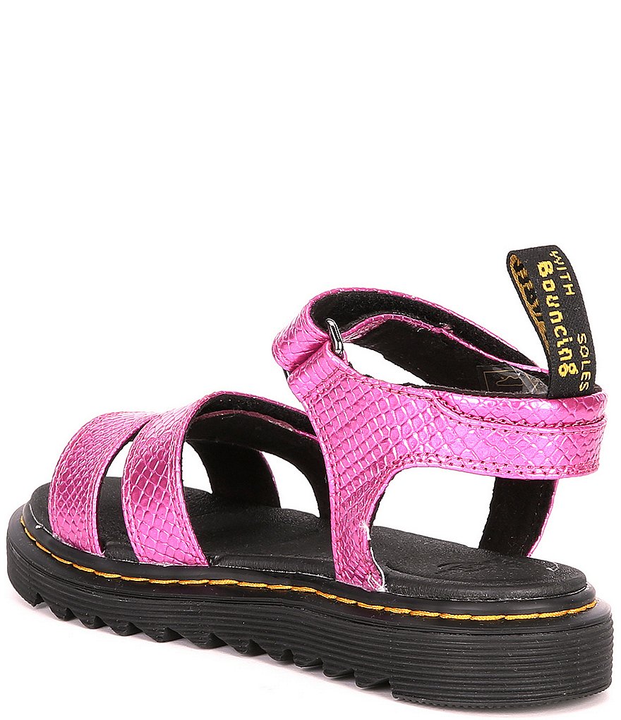 Dr. Martens Girls' Klaire Reptile Print Leather Sandals (Youth)
