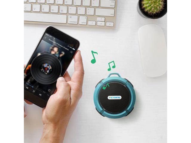 Shower Speaker, Wireless Waterproof Speaker with 5W Driver, Suction Cup, Built-in Mic, Hands-Free Speakerphone---Orange