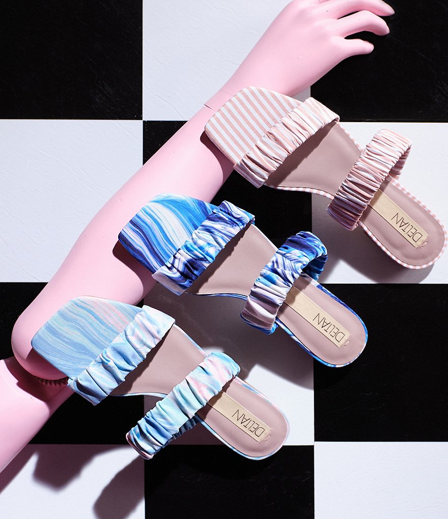 Deltan Cora Printed Two Band Sandals