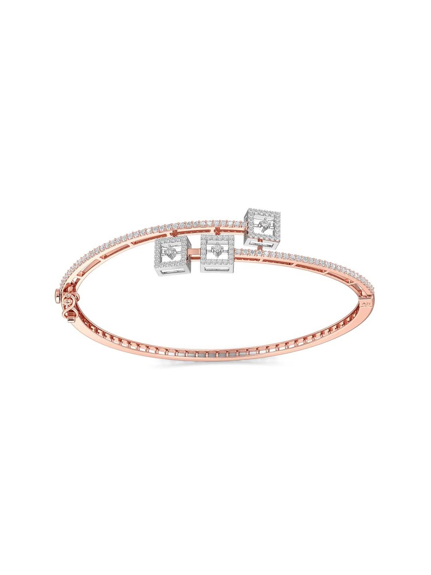 Joyalukkas 18k Rose Gold & Diamond Square-shape Bracelet for Women