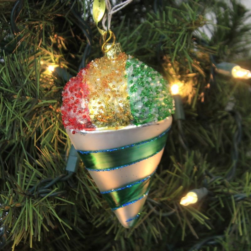Holiday Ornament 5.0" Rainbow Snow Cone Summertime Treat Shaved Ice  -  Tree Ornaments