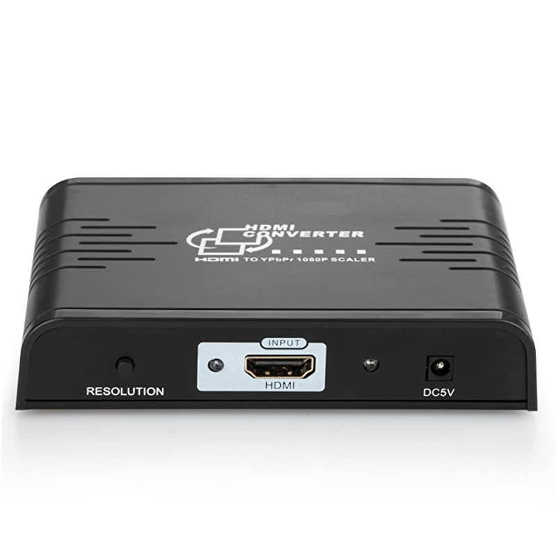 HDMI to 1080P Component Video (YPbPr) Scaler Converter Adapter with Coaxial Audio Output + R / L Audio Support Windows 10,Black