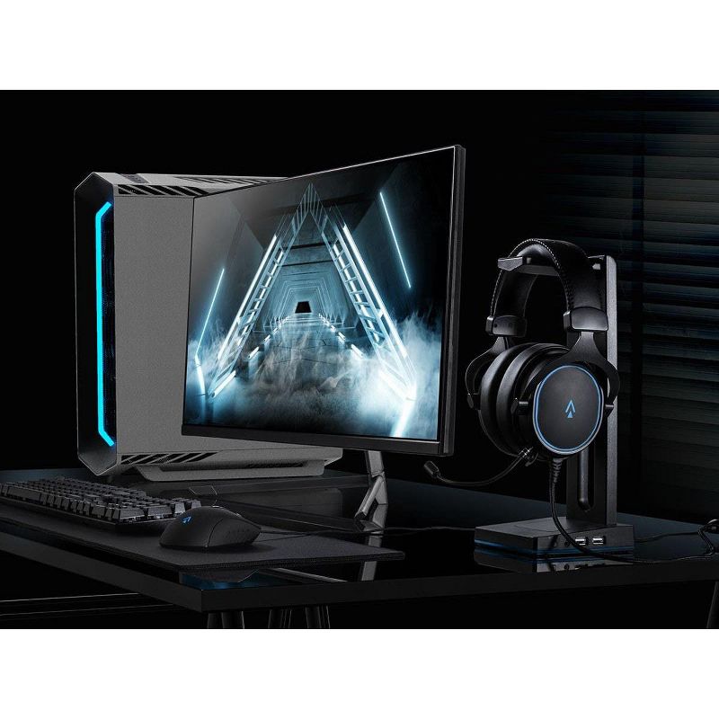 Dark Matter by Monoprice Supernova USB Gaming Headset - 53mm, Virtual 7.1 Surround, Detachable ANC Mic, PU Leather/Aluminum, RGB, PC Only