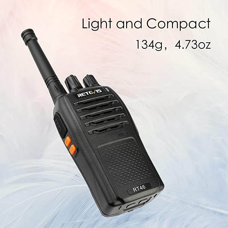 RT46 Walkie Talkies for Adult,Rechargeable Two Way Radio with Earpiece, Emergency Flashlight Dual Power VOX,2 Way Radio for Outdoor Hiking Mountain Climbing Camping(4 Pack)
