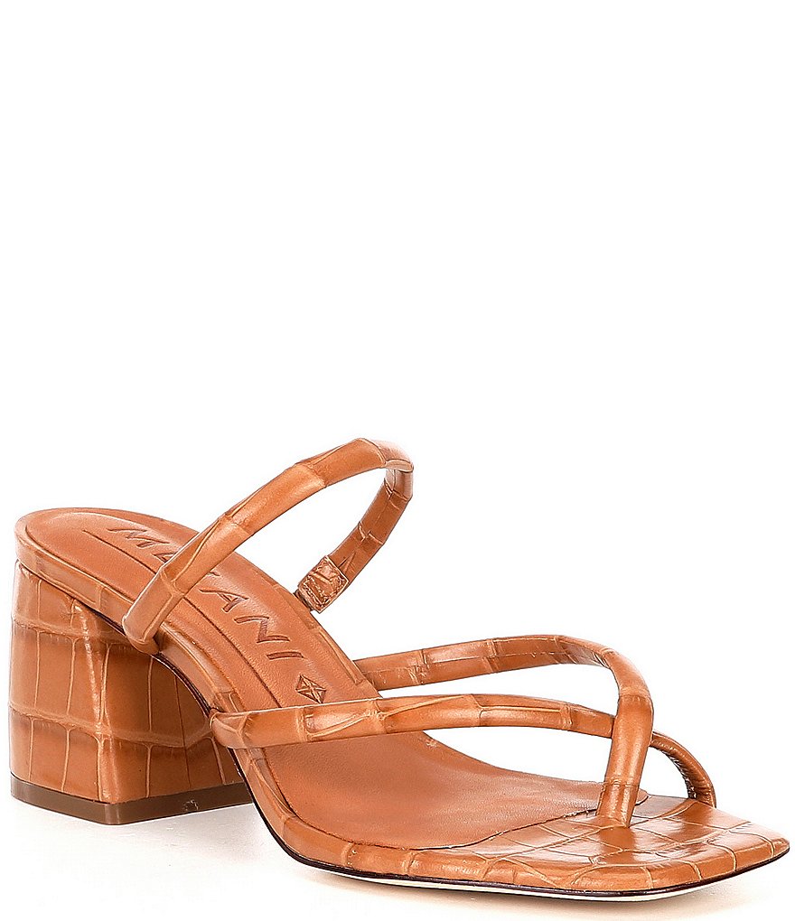 Antonio Melani Rexxza Croco Printed Leather Dress Mules