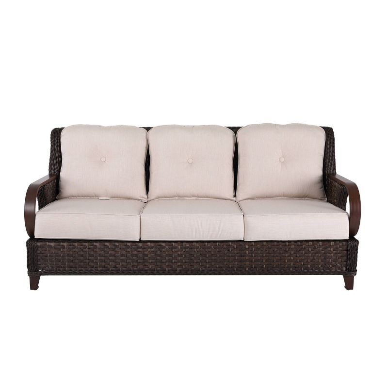 4pc Outdoor Wicker Sofa Set Brown - Nuu Garden