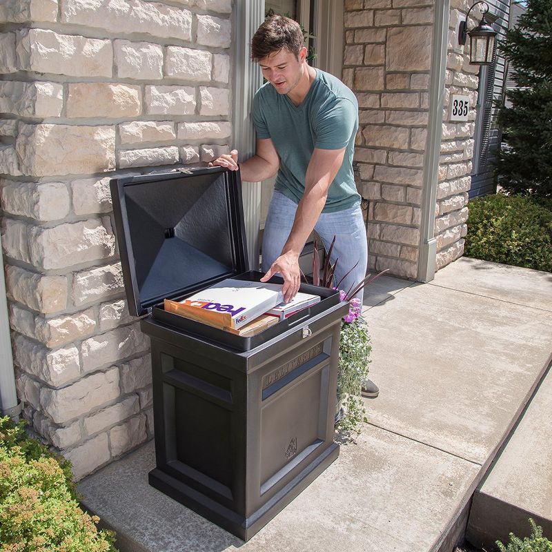 Step2 583799 Locking Deluxe Package Parcel Mail Delivery Box Plastic, Black