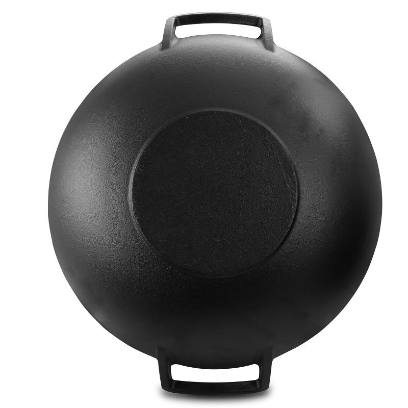 Victoria Cast Iron Wok with Stability Base 14" Black