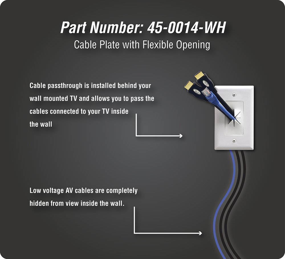 DataComm Electronics 45-0014-BK Cable Plate with Flexible Opening, 1-Gang - Black