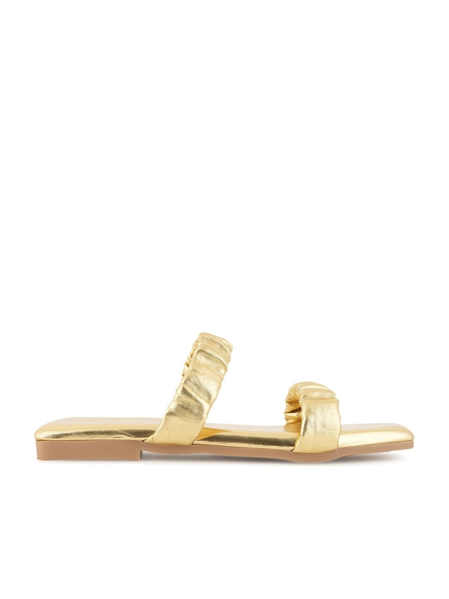 Scentra Women's Golden Casual Sandals