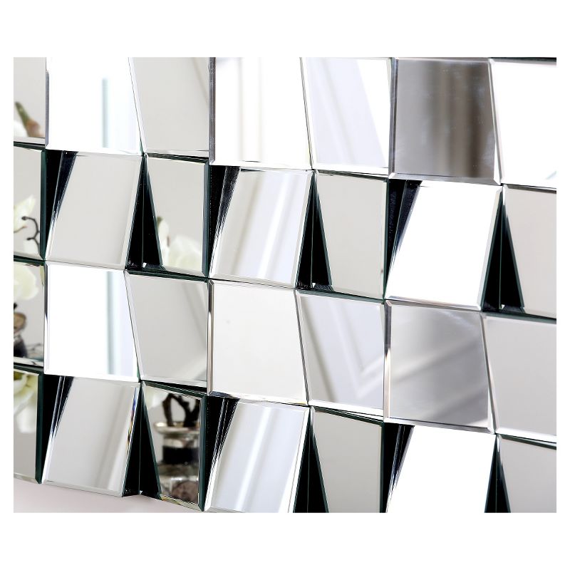 Audrina Square Decorative Wall Mirror Silver - Abbyson Living
