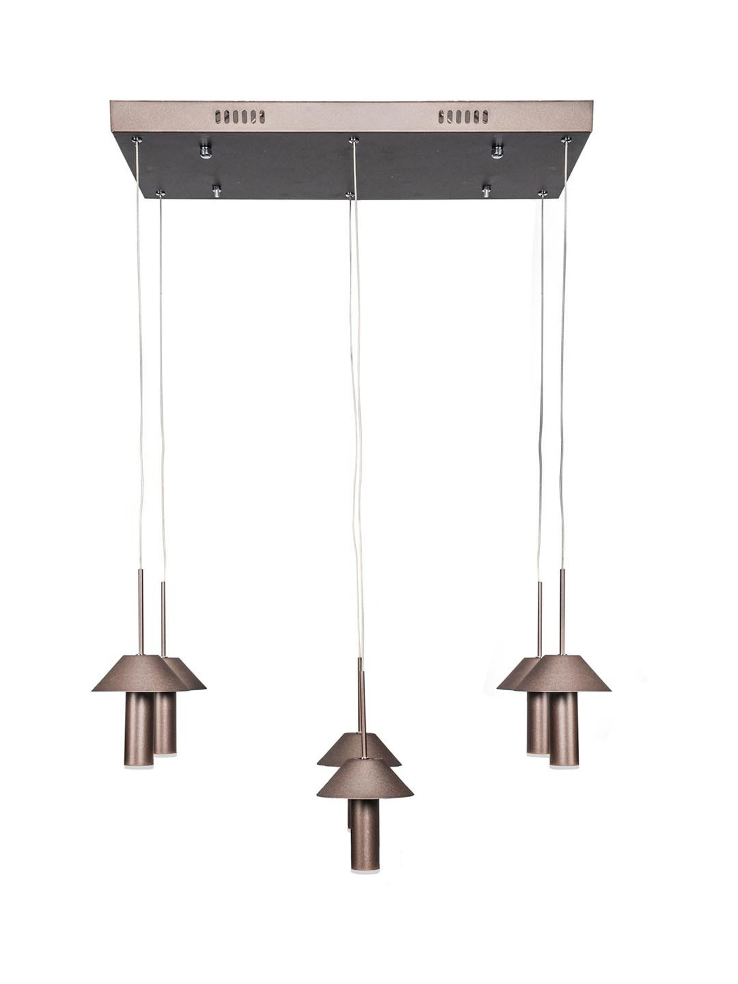 Kapoor E Illuminations Dorcia Brown Metal Hat Drop LED Hanging Light - Set of 1