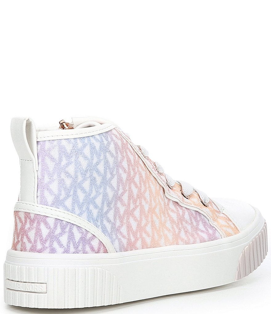 MICHAEL Michael Kors Girls' Skate Split Glitter Logo Print Hi Top Sneakers (Youth)
