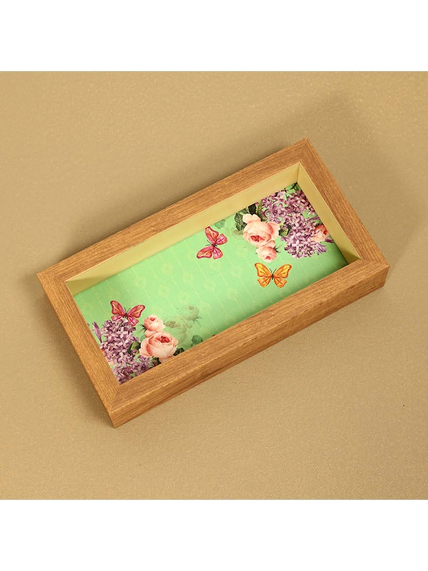 ICRAFT Groovy Mint Series Green & Beige Mdf Spoon Tray