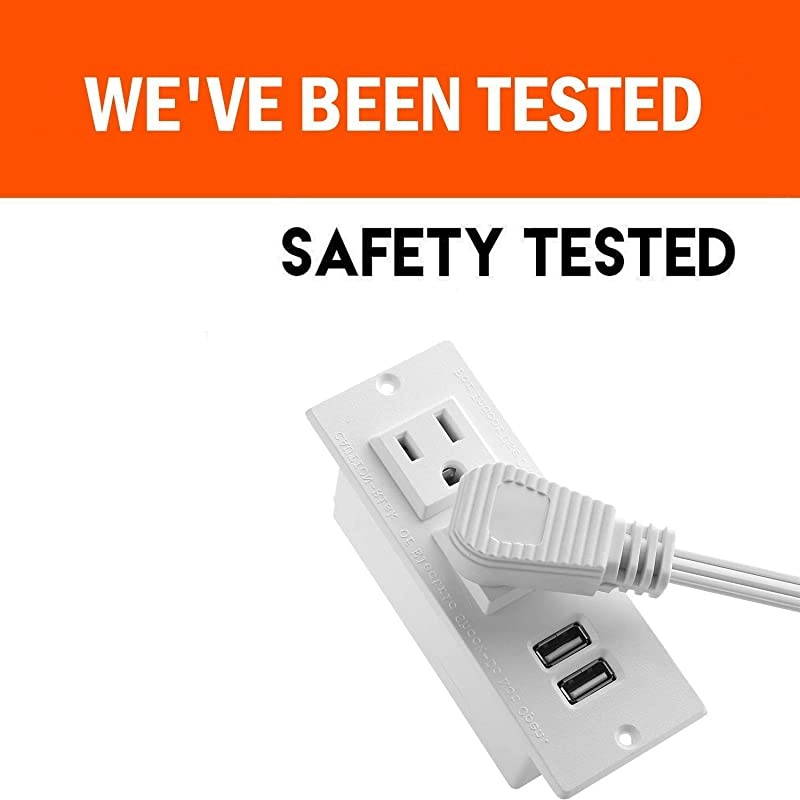 Recessed Power Strip, Recessed Desk Outlet with USB, In Conference Desk Recessed Power Outlets Socket, Desktop Power Grommet with 6.56ft Power Cord