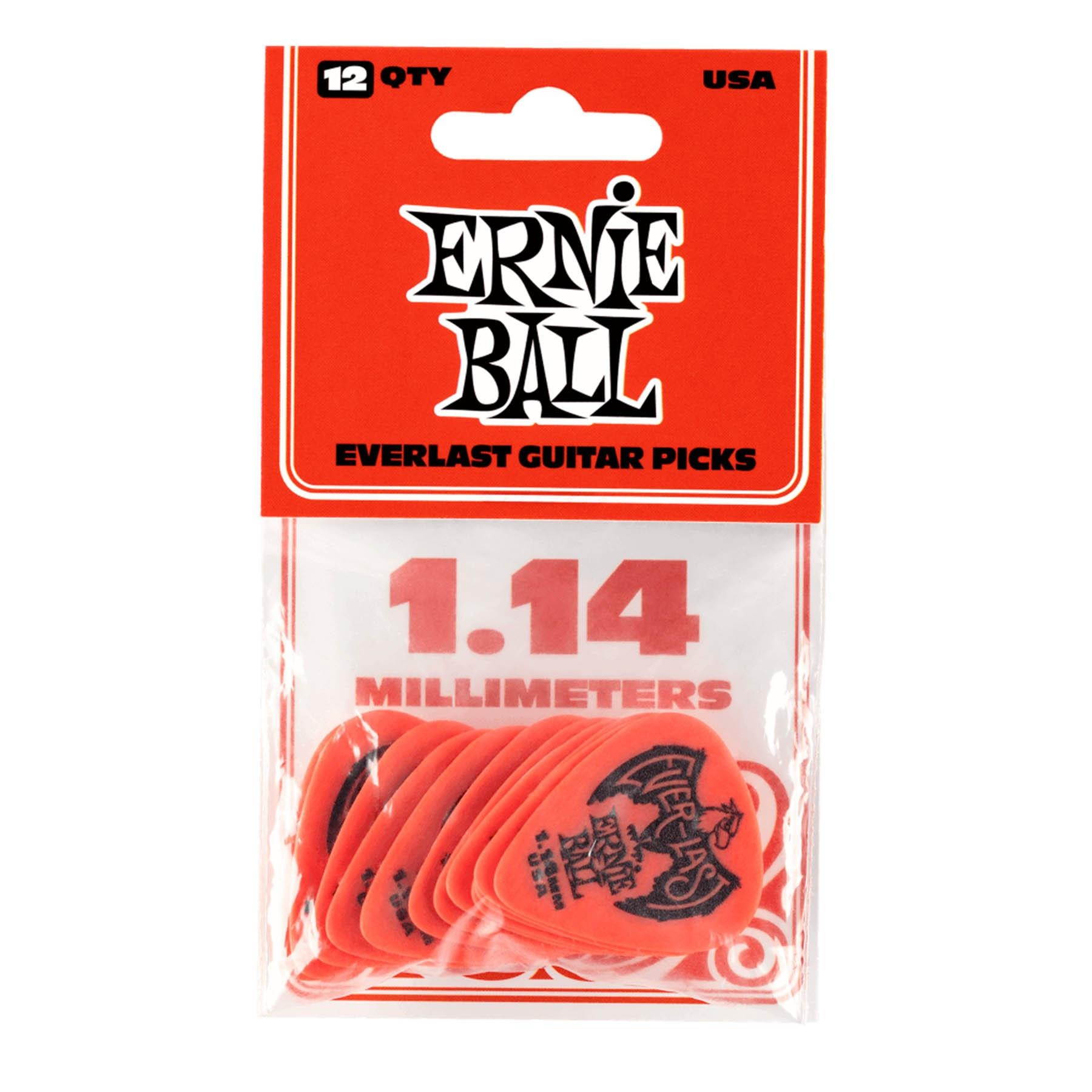 Ernie Ball Everlast Guitar Picks, 12 Pack, 1.14mm