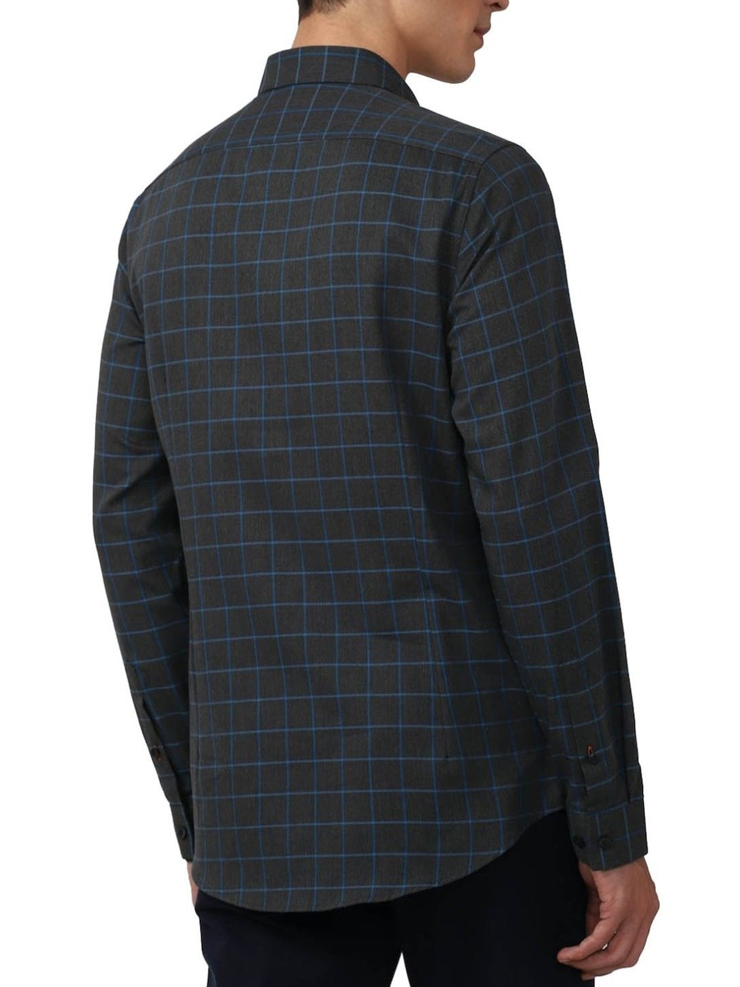 Simon Carter London Grey Checks Slim Fit Shirt