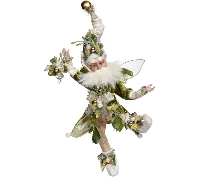 Mark Roberts Products 10" Collectible Mistletoe Magic Christmas Fairy Small - Beige/Green