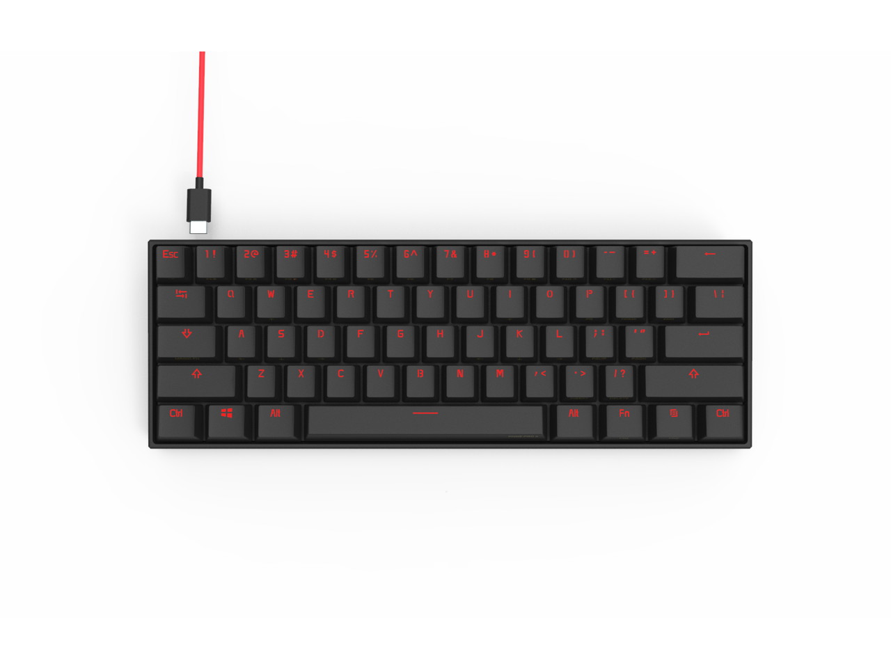 Anne Pro 2 Mechanical Keyboard 60% RGB Wired/ Wireless Bluetooth 4.0 PBT Type-c Kailh Red Switch -Black