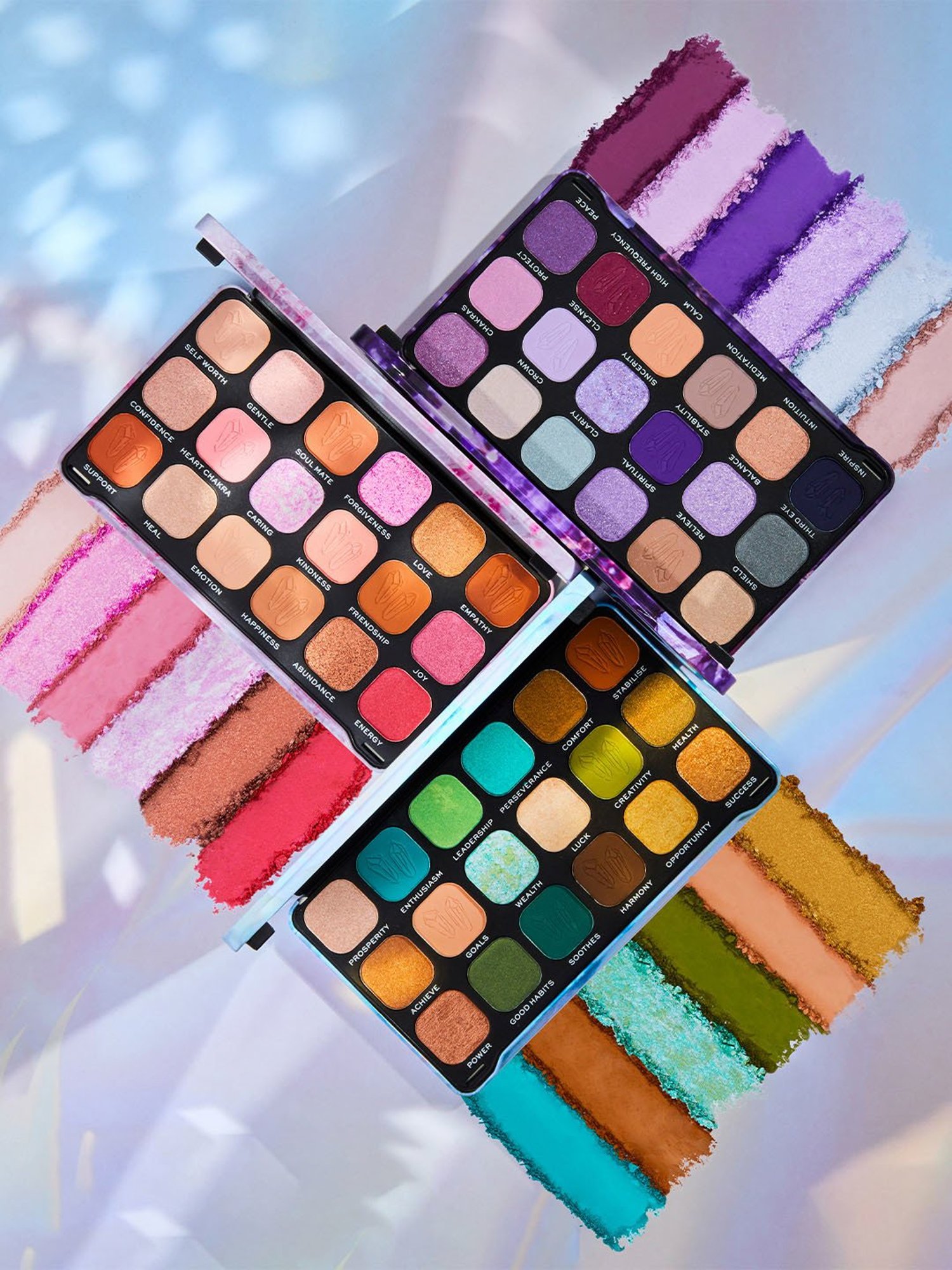 Makeup Revolution Crystal Aura Forever Flawless Shadow Palette Aventurine - 19.8 gm