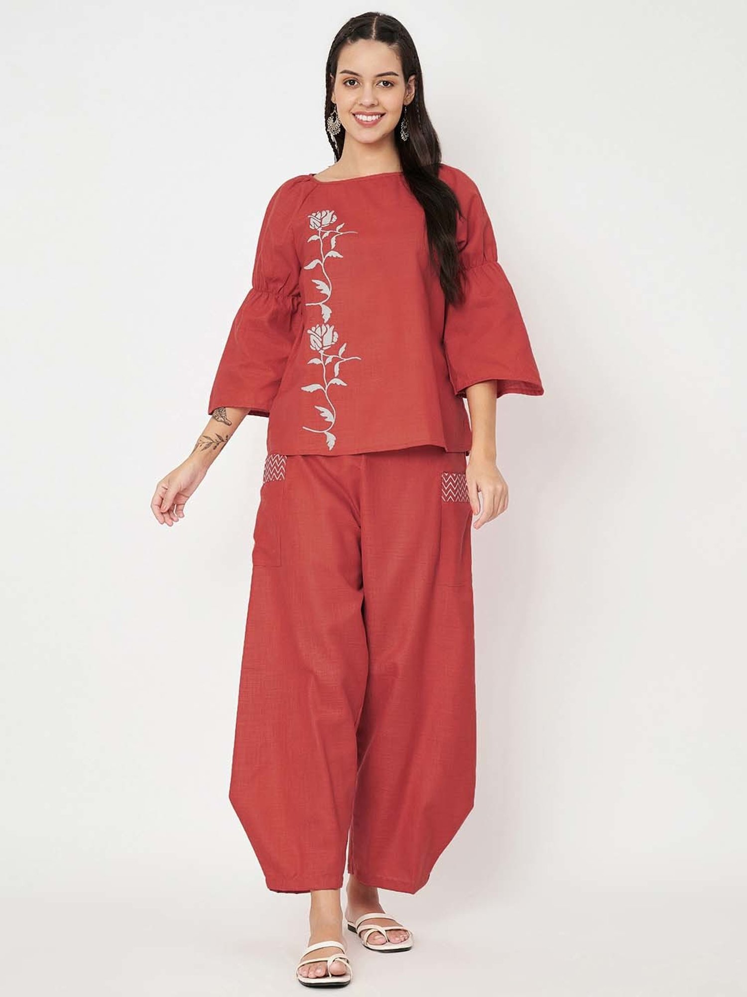 9rasa Coral Top & Pant Set