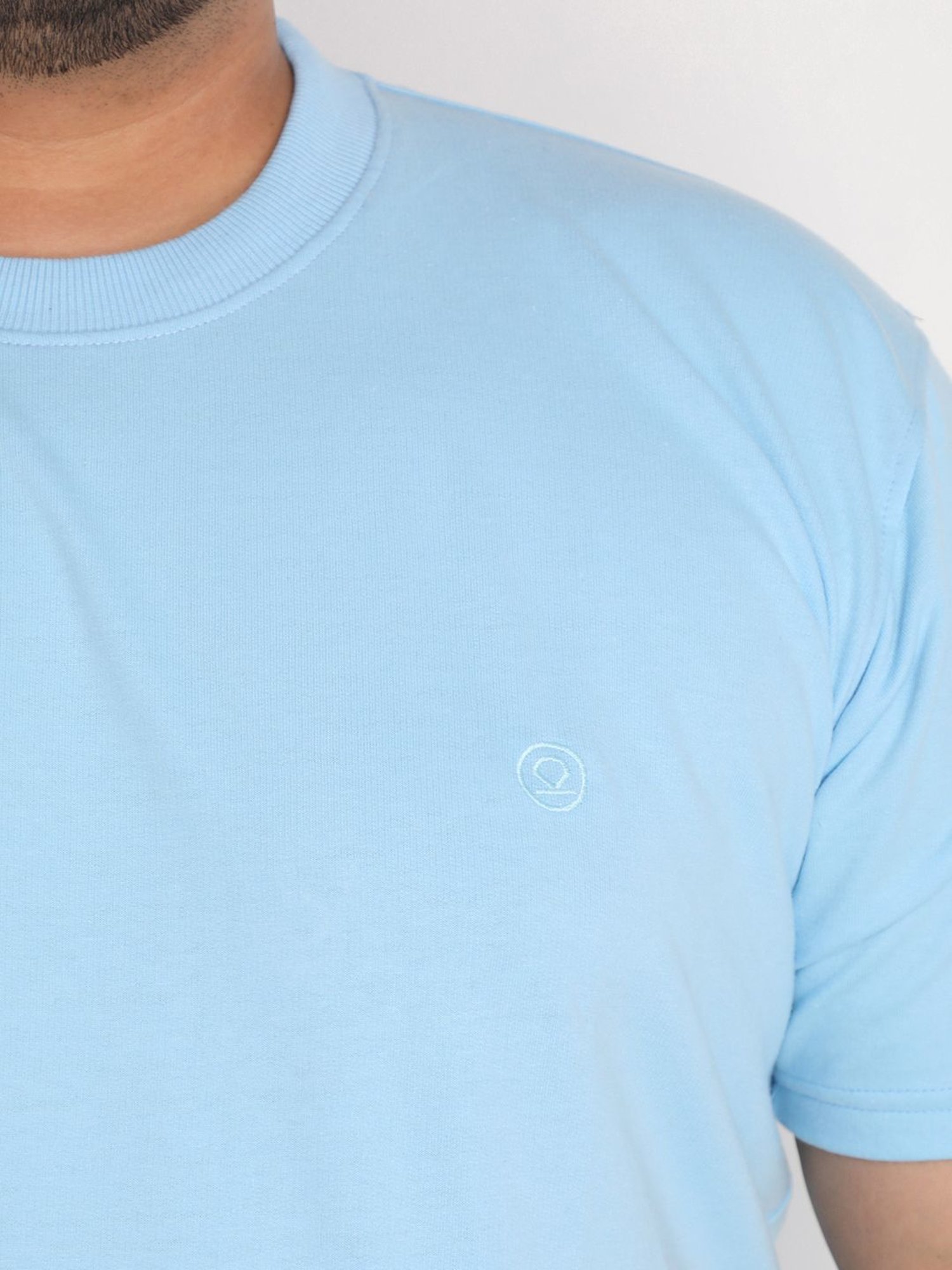 Chkokko Sky Blue Cotton Relaxed Fit Track Suit