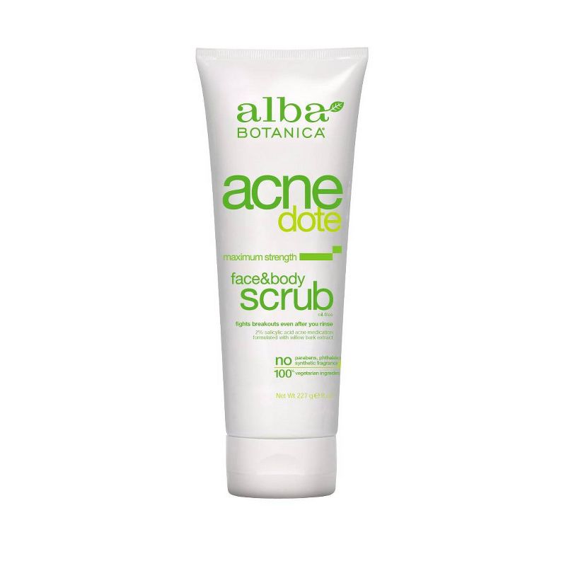 Alba Botanica Acnedote Face & Body Scrub - 8oz