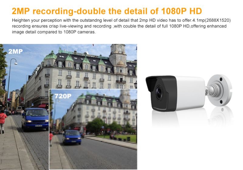 Hikvision 2MP DS-2CD1023G0E-I 2.8mm Fixed Lens IR Network Bullet Camera POE H.265 1080P IR30m IP67 IP Camera Night Vision (1-Pack)