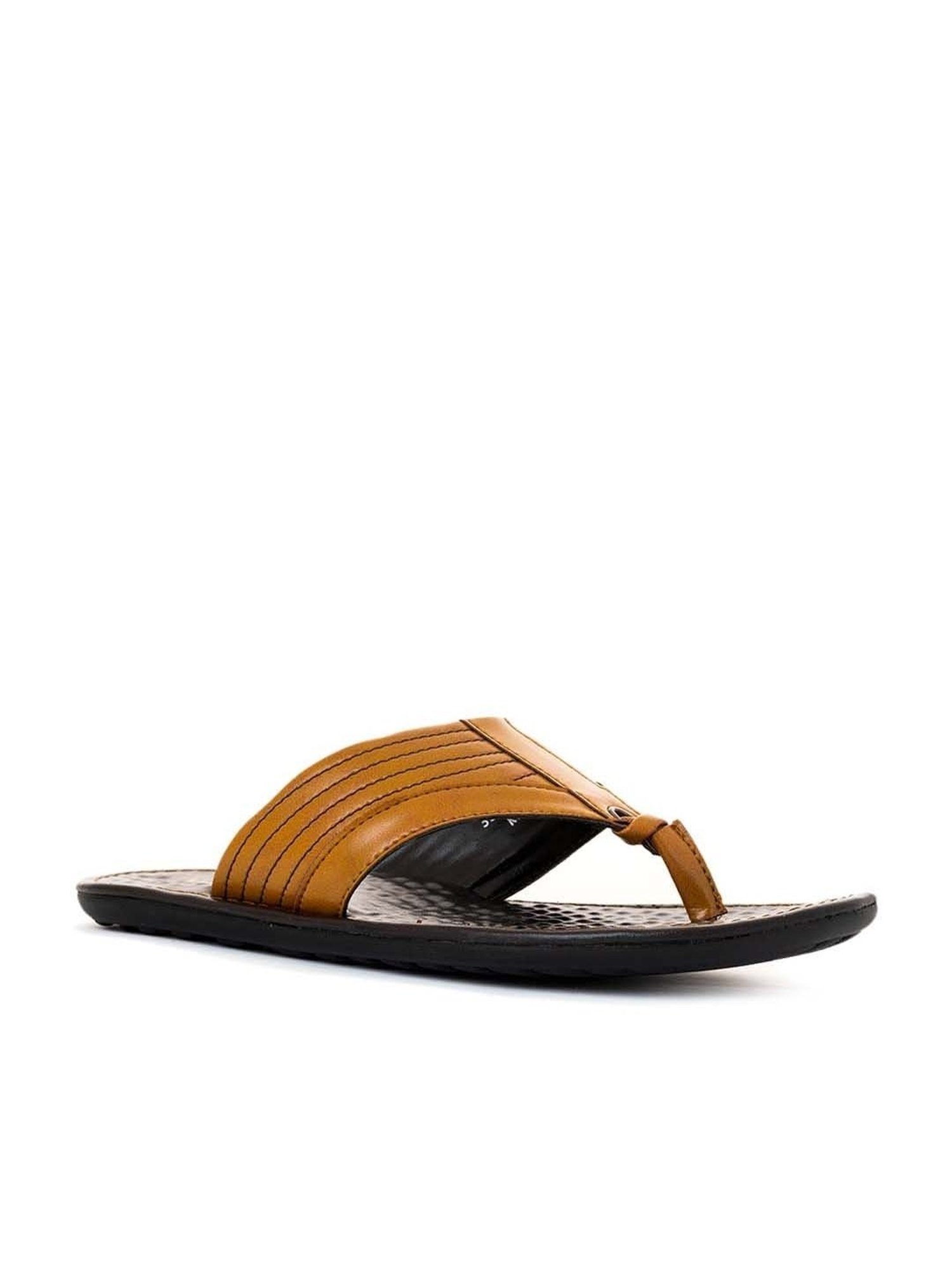 Khadim Men's Tan Flip Flops