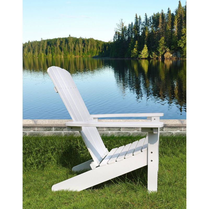Lakeside Faux Wood Adirondack Outdoor Portable Chair White - Merry Products