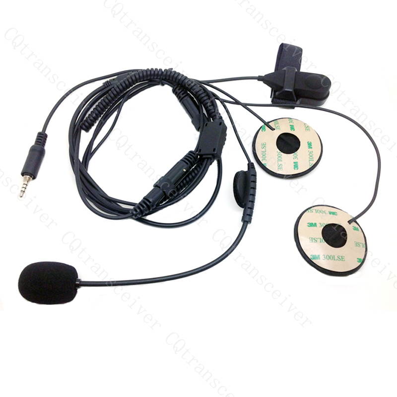 Open Face Motorcycle Helmet Headset with Mic stick for Yaesu Portable walkie talkie VX6R VX7R