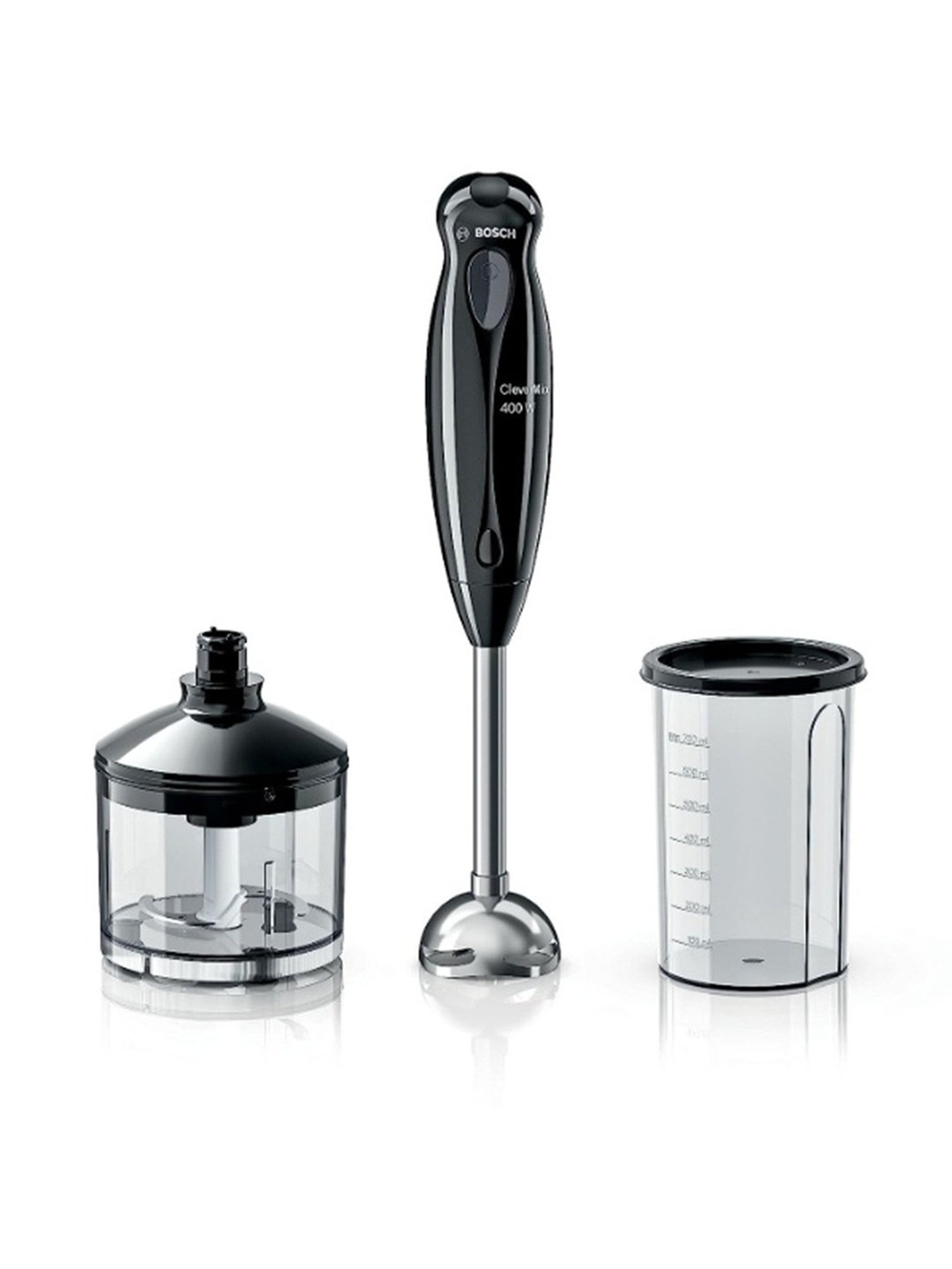 Bosch 400 Watts Steel Leg Hand Blender With Beaker And Chopper (Black)
