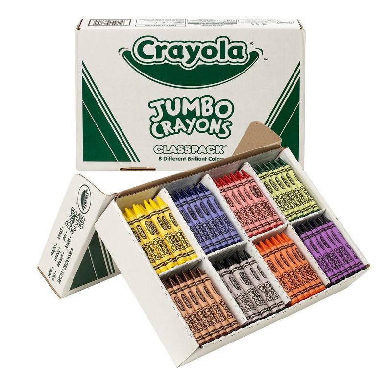 Crayola. 528389 Jumbo Classpack Crayons, 25 Each of 8 Colors, 200/Box