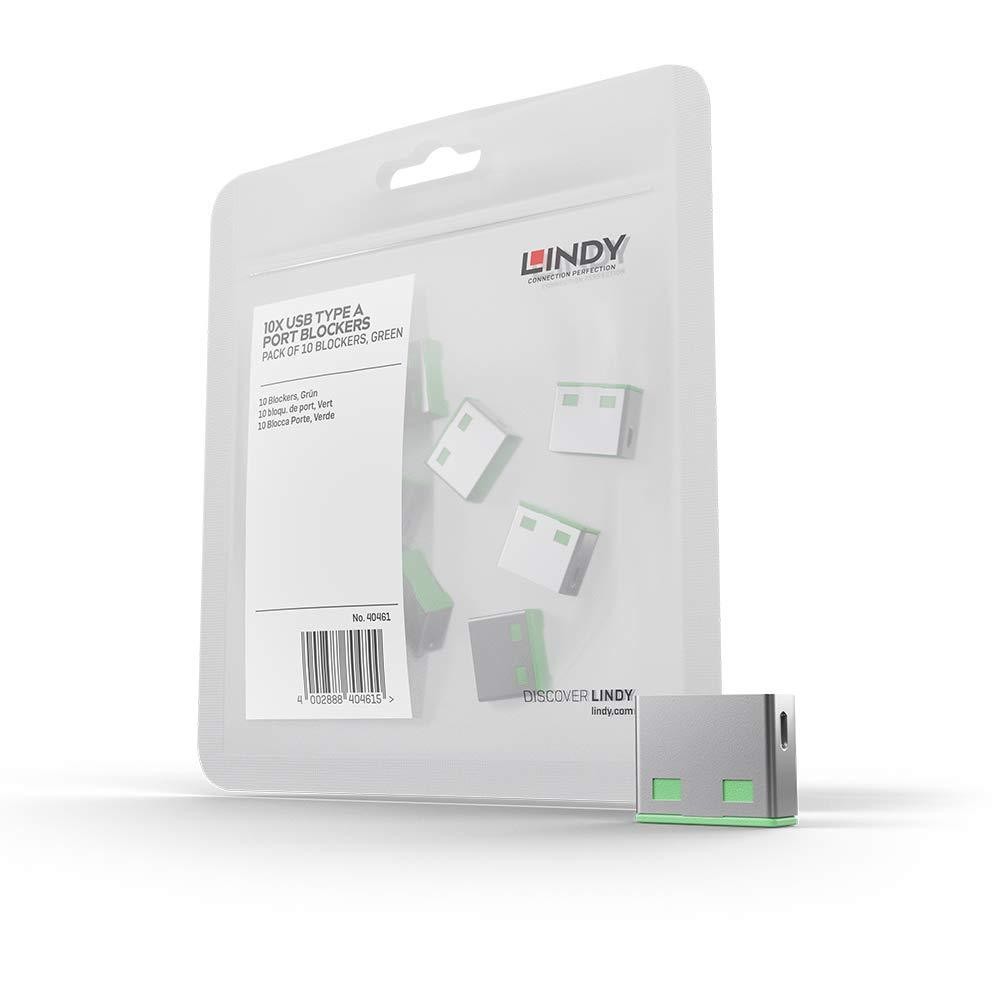 Lindy USB Port Blocker - Pack of 10 - Green 40461