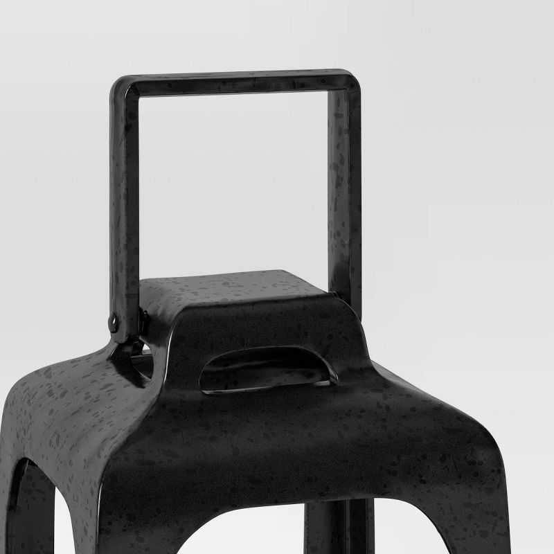 6.5" x 5" Aluminum Cast Metal Pillar Outdoor Lantern Black - Smith & Hawken™