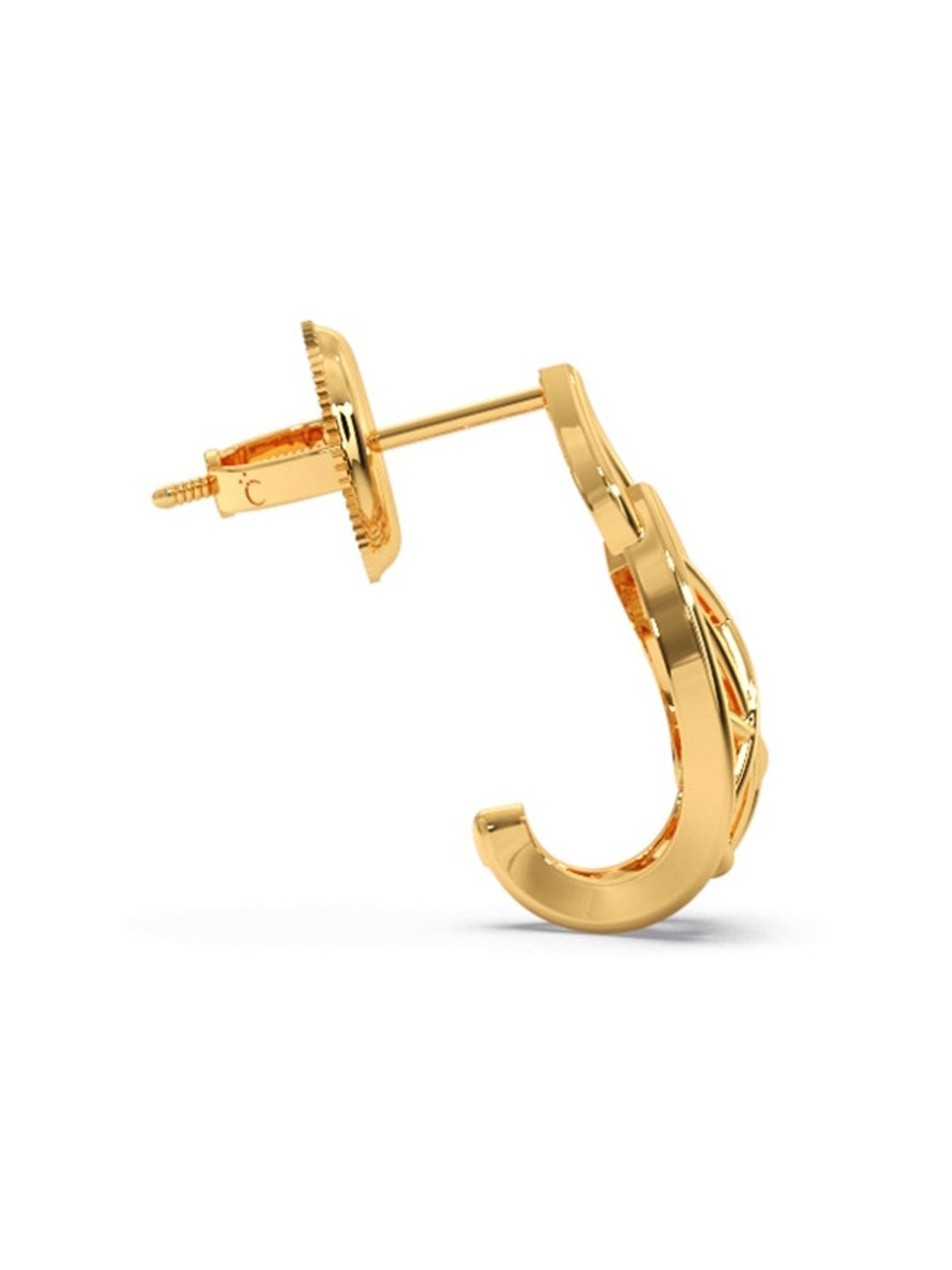 Candere by Kalyan Jewellers Peacock Collection 18k Yellow Gold Hoop Earrings for Women