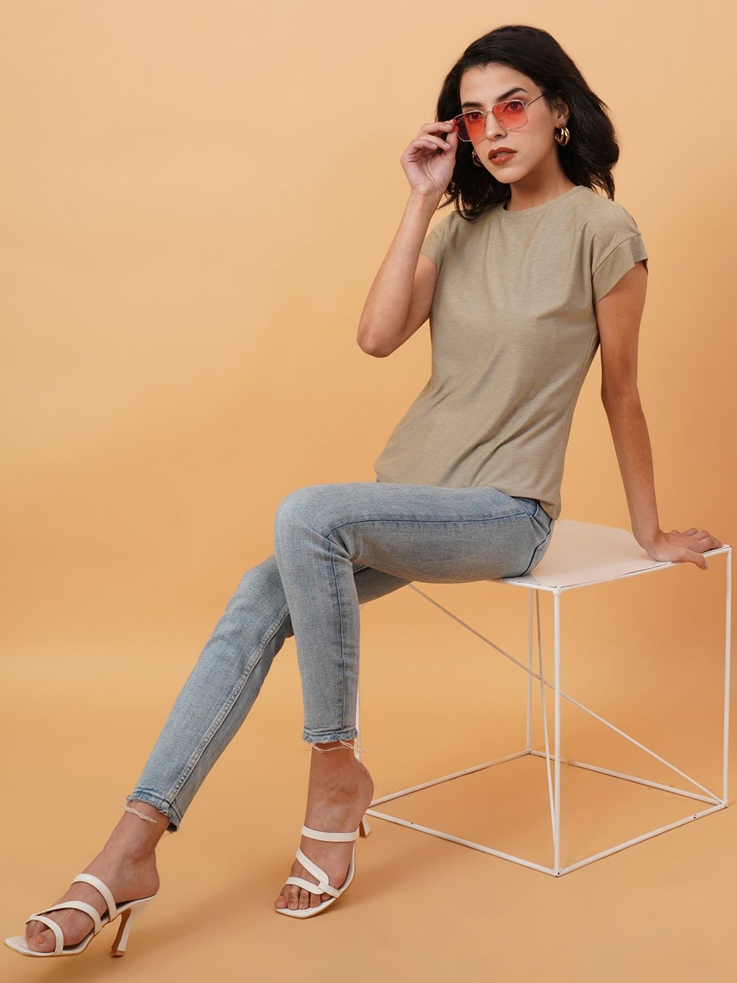 Kotty Beige Regular Fit T-Shirt