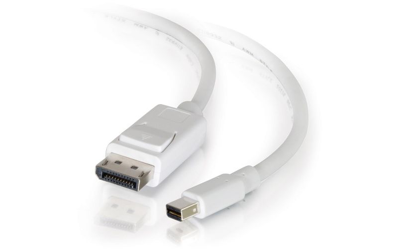C2G 6ft Mini DisplayPort to DisplayPort Adapter Cable M/M - White - DisplayPort/Mini DisplayPort for Notebook, Tablet, Monitor, Audio/Video Device