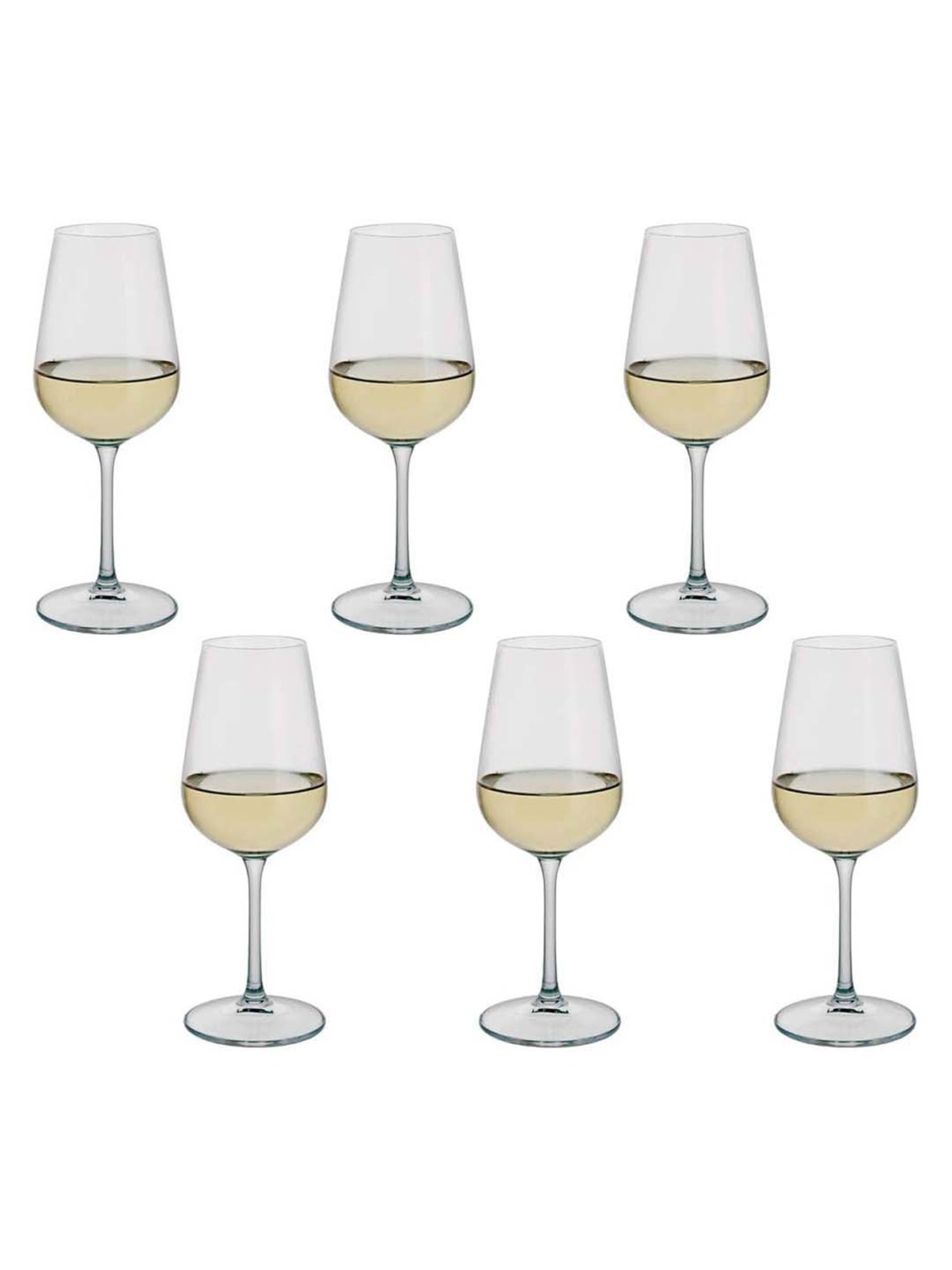 DARTINGTON Transparent Crystal Wine Glasses (360 ml) - Set of 6