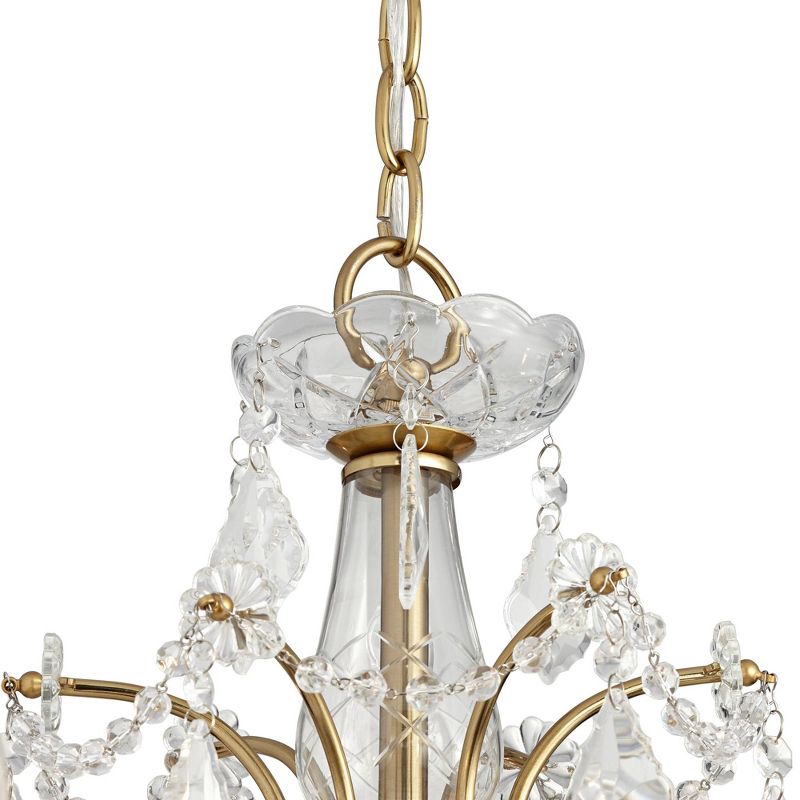 Vienna Full Spectrum Gold Crystal Chandelier 26 1/2" Wide Curved Arm 6-Light Fixture for Dining Room House Foyer Kitchen Entryway